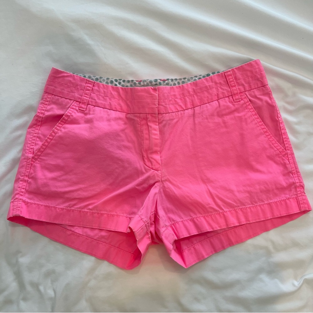 J. Crew hot pink cotton chino shorts 3 in inseam size 6
